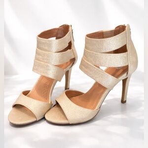 Dress Barn Gold party evening Strappy Heels - Size 6